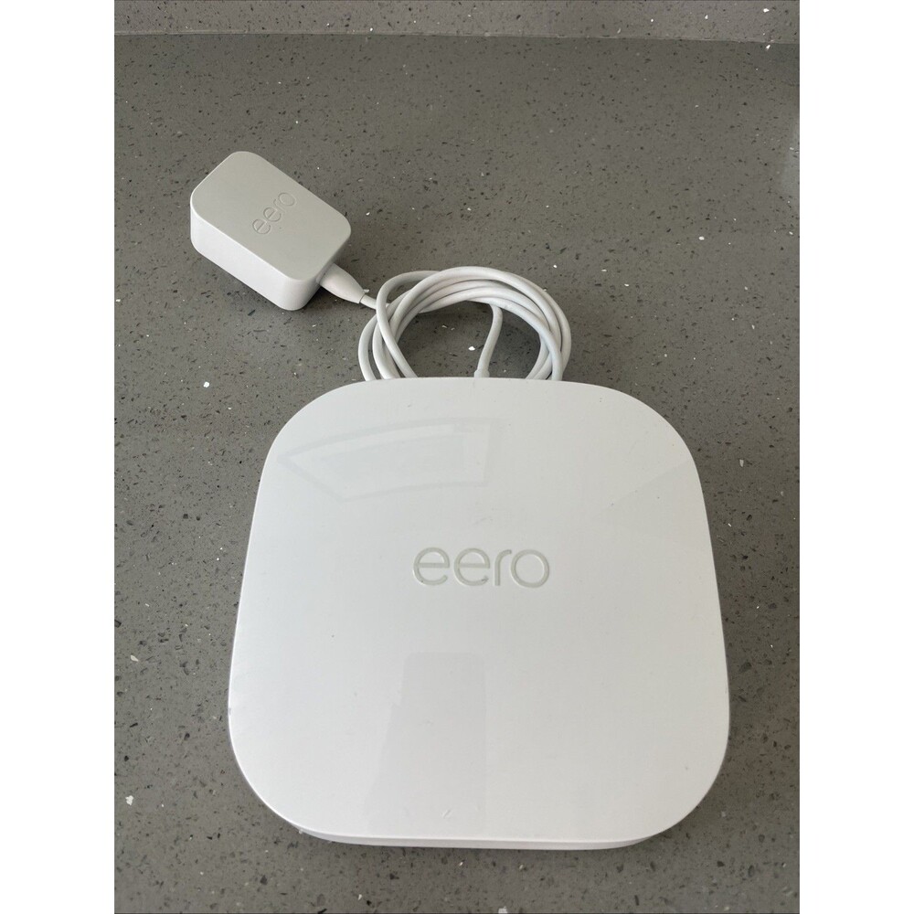 EUC Eero Pro 6E Tri Band Mesh WiFi Router Model # S010001 WHITE w/ Power Cord